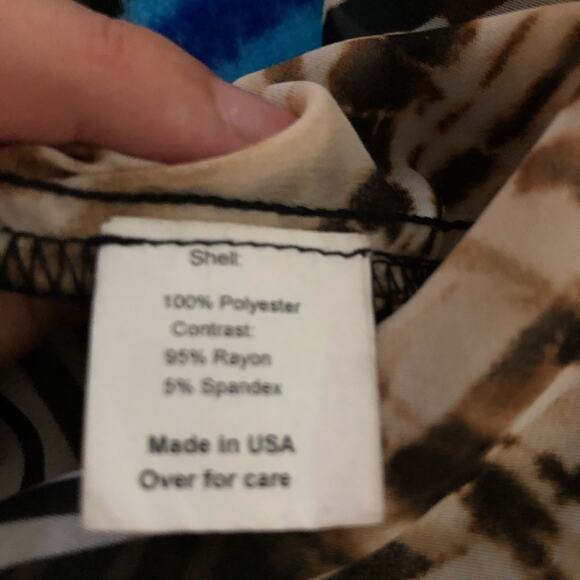 Status by Chenault Tiger Print Short Sleeve Blouse Size M - Picture 7 of 7